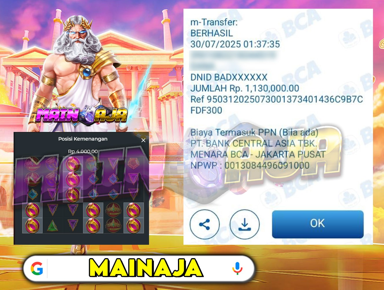 DI MANA LAGI HANYA DENGAN MODAL RECEH BISA WD BESAR KALO BUKAN DI DISITUS MAINAJA