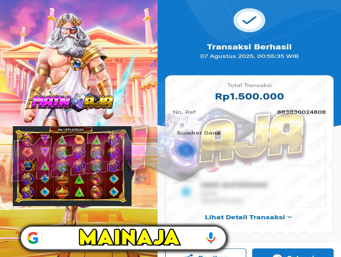 DI MANA LAGI HANYA DENGAN MODAL RECEH BISA WD BESAR KALO BUKAN DI DISITUS MAINAJA