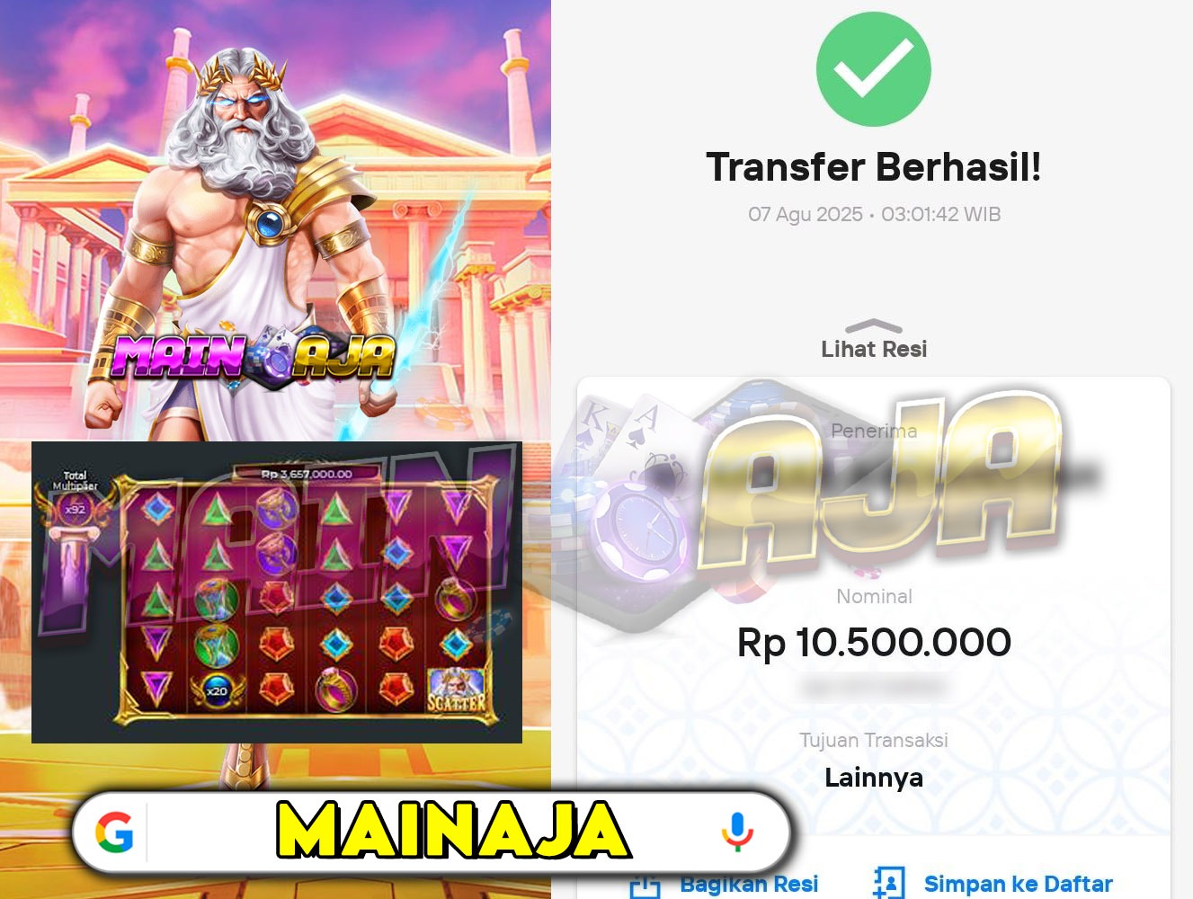DI MANA LAGI HANYA DENGAN MODAL RECEH BISA WD BESAR KALO BUKAN DI DISITUS MAINAJA