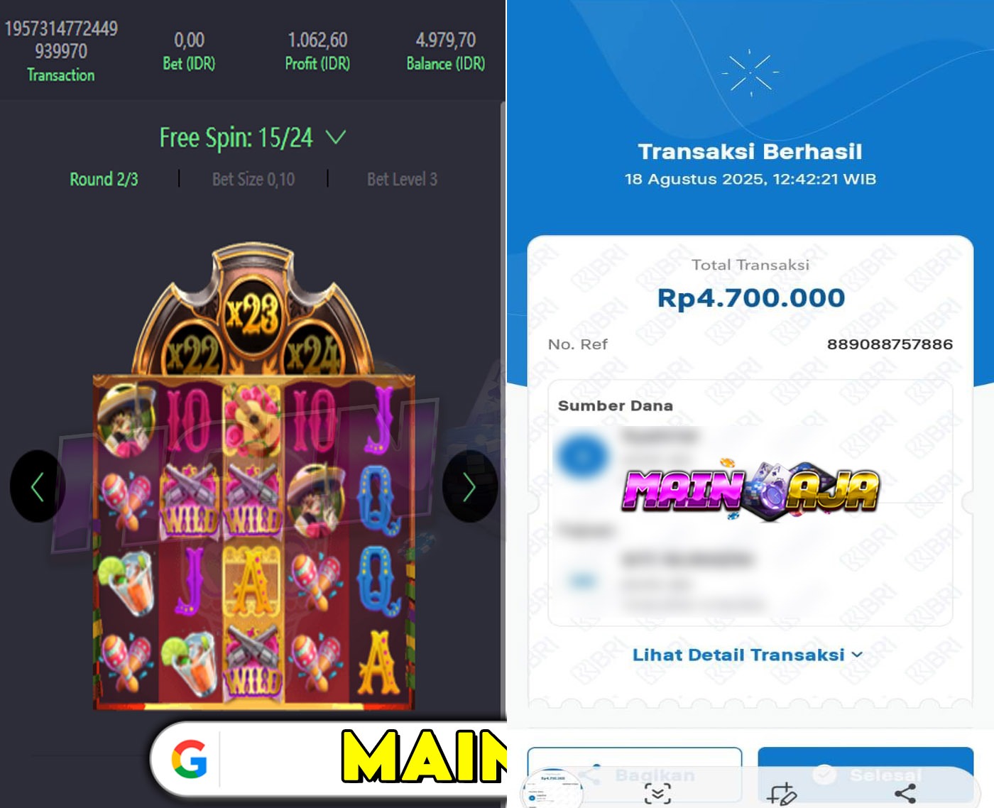 DI MANA LAGI HANYA DENGAN MODAL RECEH BISA WD BESAR KALO BUKAN DI DISITUS MAINA